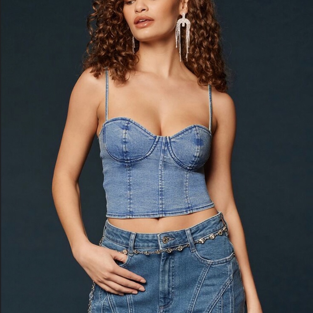 Denim bustier cami